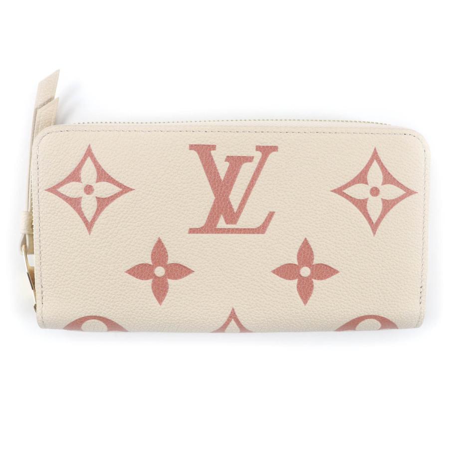 未使用品★LOUIS VUITTON ルイヴィトン M81914 バイカラー モノグラム・アンプラント ジッピーウォレット 長財布 ライトベージュ ピンク ゴールド金具 箱・保存袋付き フランス製 レディース LOUIS VUITTON（ルイ・ヴィトン） 未使用品☆LOUIS VUITTON M81914