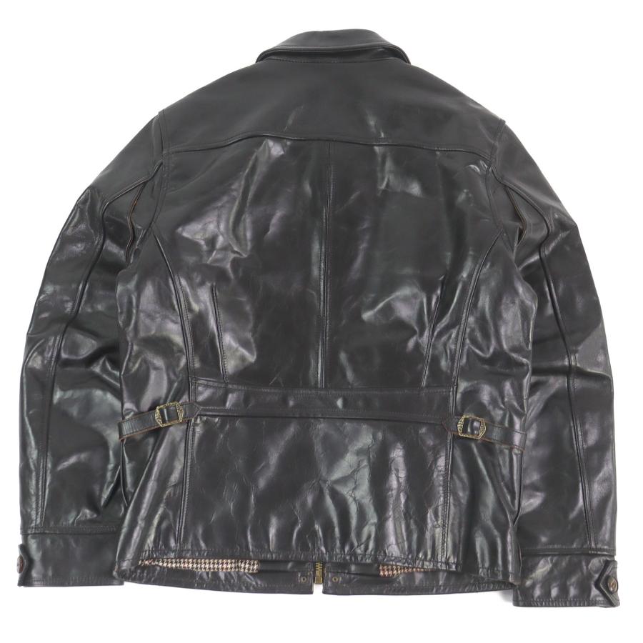 美品□LEATHER BOMU レザーボム ホースハイド 裏地ウールブレンド