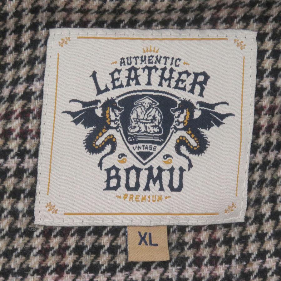 美品□LEATHER BOMU レザーボム ホースハイド 裏地ウールブレンド