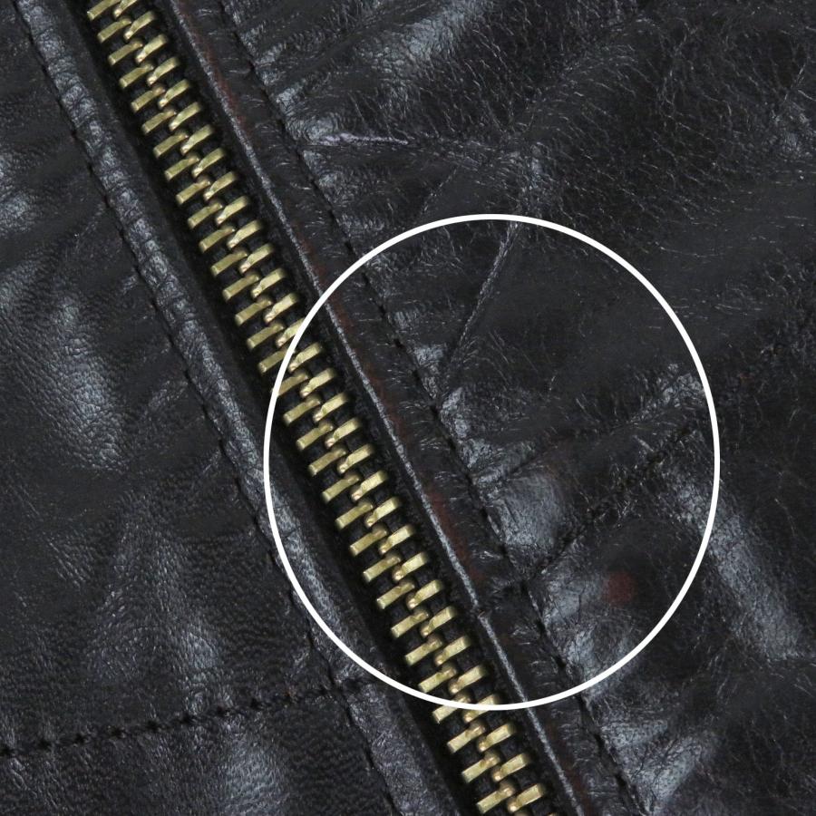 美品□LEATHER BOMU レザーボム ホースハイド 裏地ウールブレンド