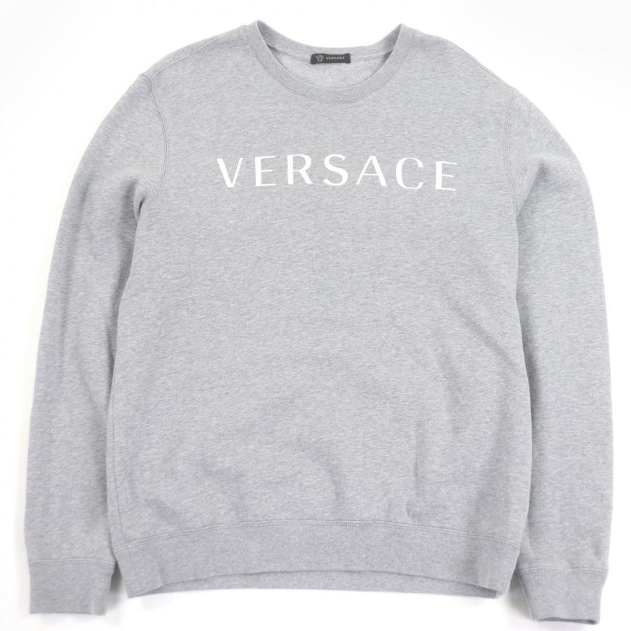 極美品□VERSACE ヴェルサーチ コットン100% 裏起毛 ロゴエン