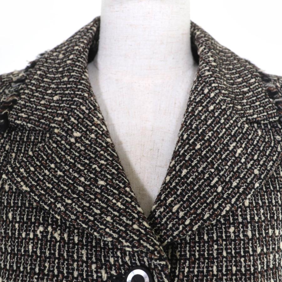 極美品☆CHANEL シャネル ヴィンテージ 03A P21954V12899 ウール ウッドシェルロゴボタン ツイード ジャケット ブラウン系 34 正規品の画像