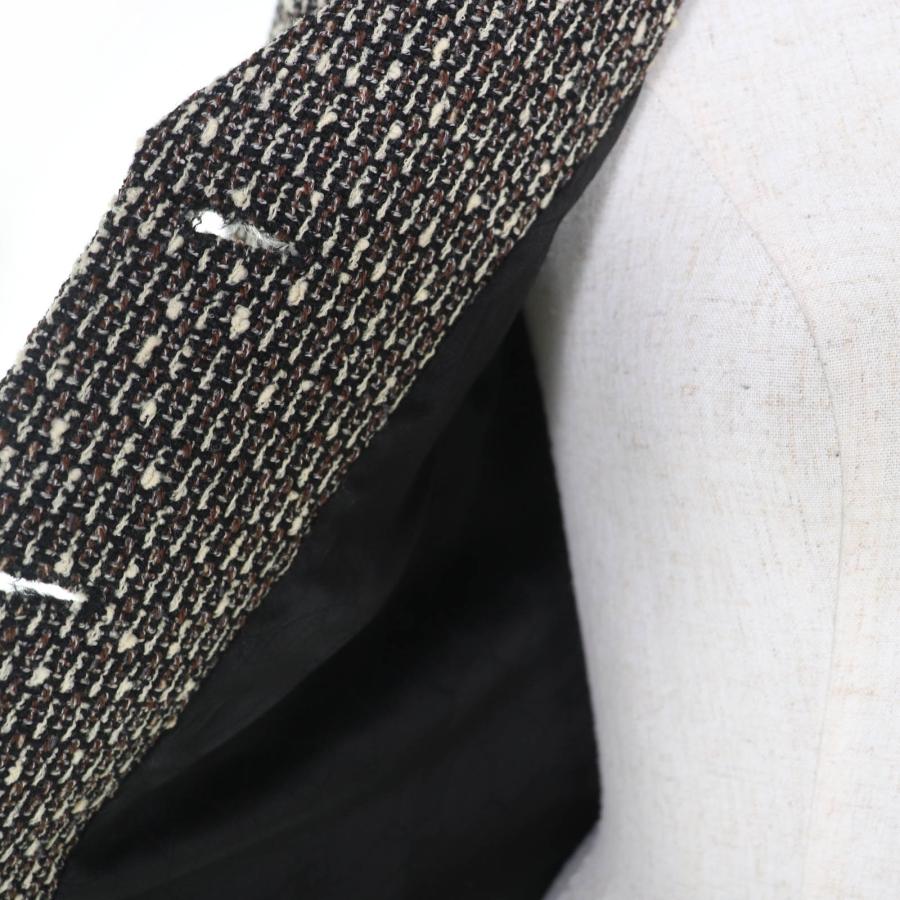 極美品☆CHANEL シャネル ヴィンテージ 03A P21954V12899 ウール ウッドシェルロゴボタン ツイード ジャケット ブラウン系 34 正規品の画像