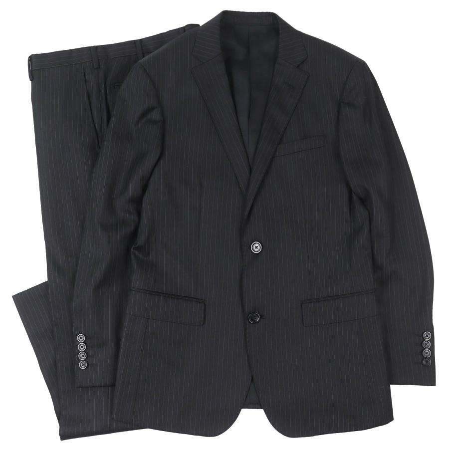 バーバリーブラックレーベル スーツ 上下セット ストライプ ブラック 黒 BURBERRY BLACK LABEL（バーバリーブラックレーベル） 極美品
