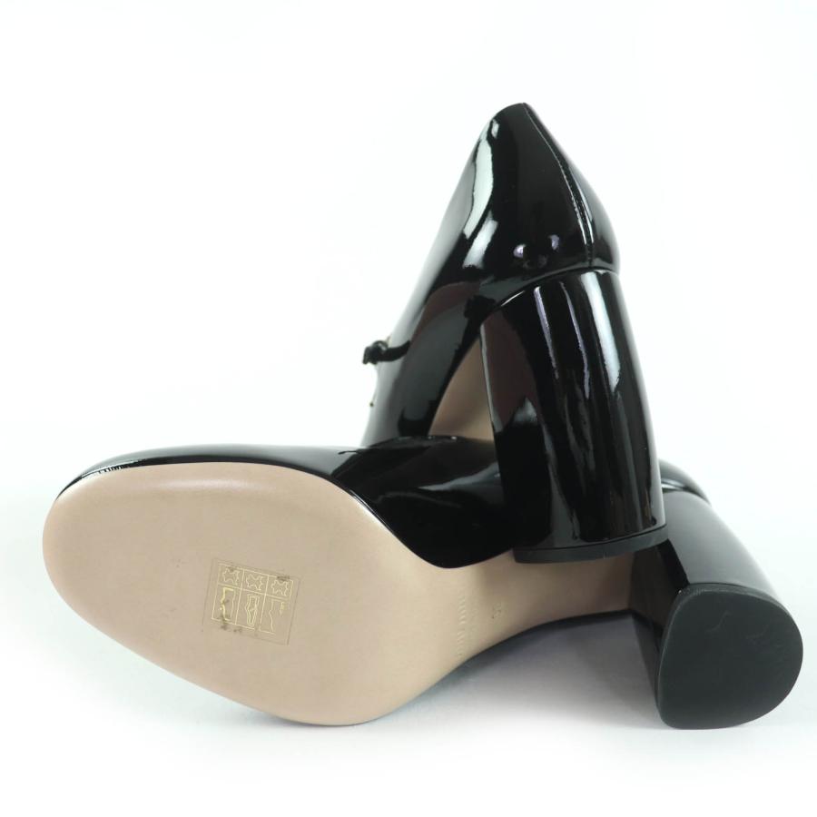 【大幅値下げ】miu miu ブラックパンプス　チャンキーヒール miu miu（ミュウミュウ） 未使用品☆MIUMIU ラインストーン チャンキー