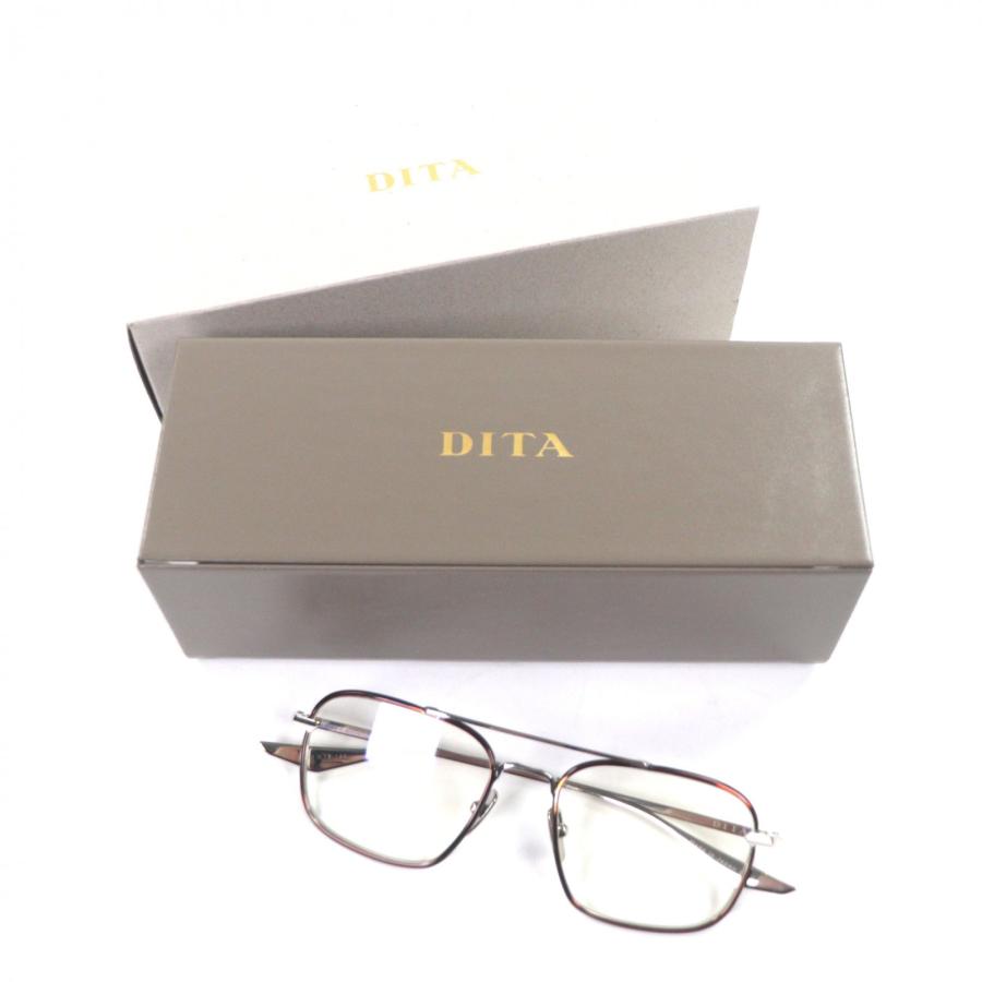 未使用品▼DITA ディータ DTX180-A-03 WANDOUIR ツーポイント メガネ 眼鏡 アイウェア シルバー クリアブラウン 53□18-145 デモレンズ_1
