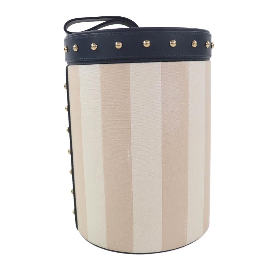 FENDI ストライプ ポーチ FENDI（フェンディ） 美品◇FENDI ストライプ スタッズ レザー使い