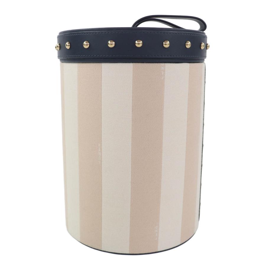 FENDI ストライプ ポーチ FENDI（フェンディ） 美品◇FENDI ストライプ スタッズ レザー使い