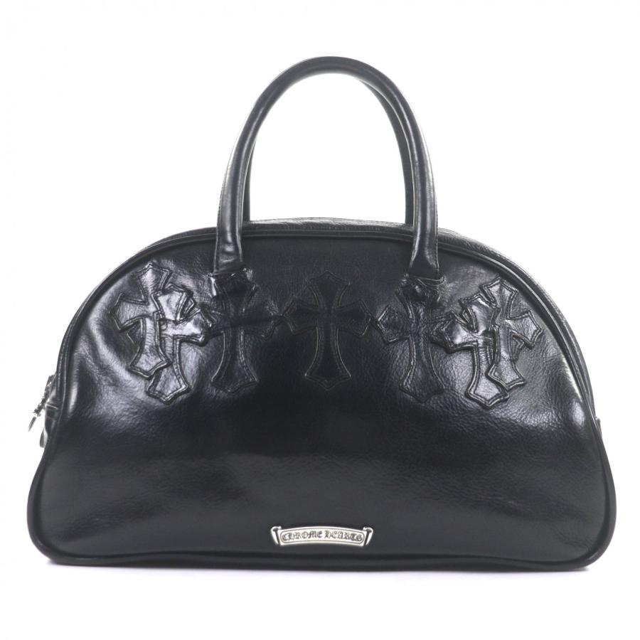 良品▽CHROME HEARTS クロムハーツ ジムバッグ SM レザー クロスパッチ