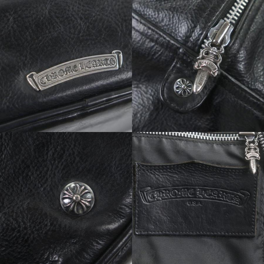 良品▽CHROME HEARTS クロムハーツ ジムバッグ SM レザー クロスパッチ