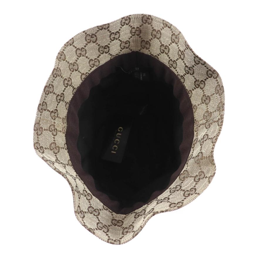 [GUCCI] GGマーク シェリーライン　 バケットハット GUCCI（グッチ） 未使用品☆GUCCI ロゴ金具付 GGキャンバス シェリー