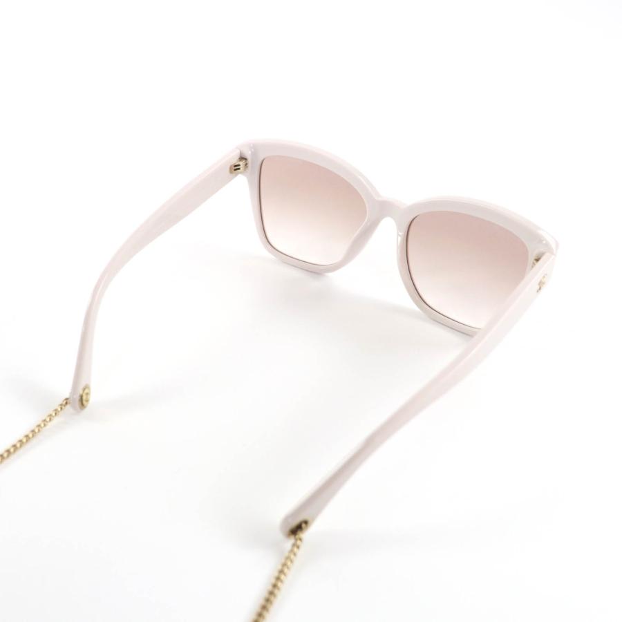 美品★CHANEL シャネル 5487-A ココマーク ボールチェーン付 サングラス ライトベージュ 55□18 140 箱付き イタリア製 レディースの画像