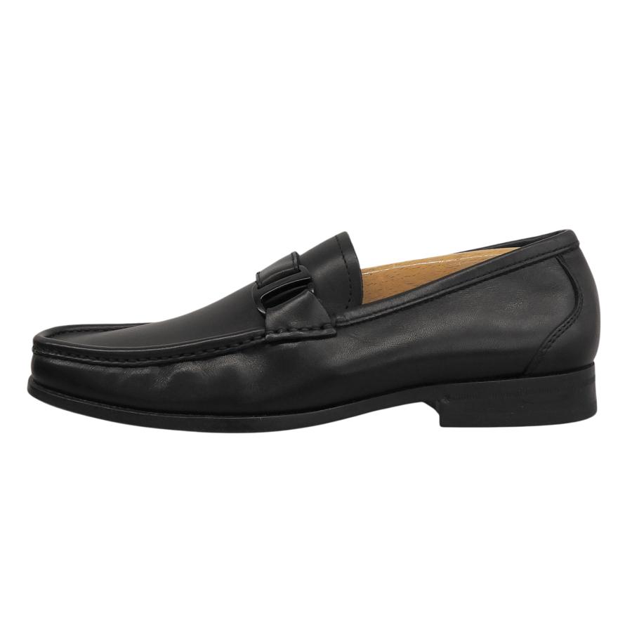 ★超美品★ Salvatore Ferragamo黒レザー ローファー UK8 極美品△Salvatore Ferragamo サルヴァトーレフェラガモ 15249 ロゴ