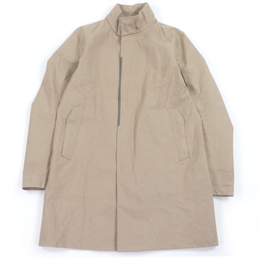 極美品□Herno ヘルノ IM041UL リネン100% ラミナー OFFICINA TESSILE フライフロント スタンドカラーコート ベージュ 48 正規品 メンズ HERNO（ヘルノ） 極美品□Herno IM041UL リネン100% ラミナー OFFICINA