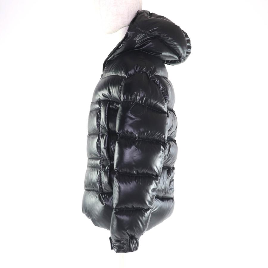 極美品★MONCLER モンクレール 22-23AW H20931A00022 CLAIR ラバーロゴワッペン付 ZIP UP ダウンジャケット 黒 2 正規品 レディースの画像