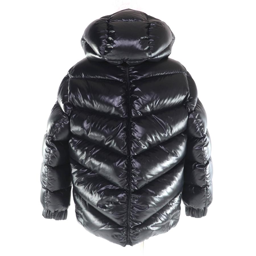 極美品★MONCLER モンクレール 22-23AW H20931A00022 CLAIR ラバーロゴワッペン付 ZIP UP ダウンジャケット 黒 2 正規品 レディースの画像