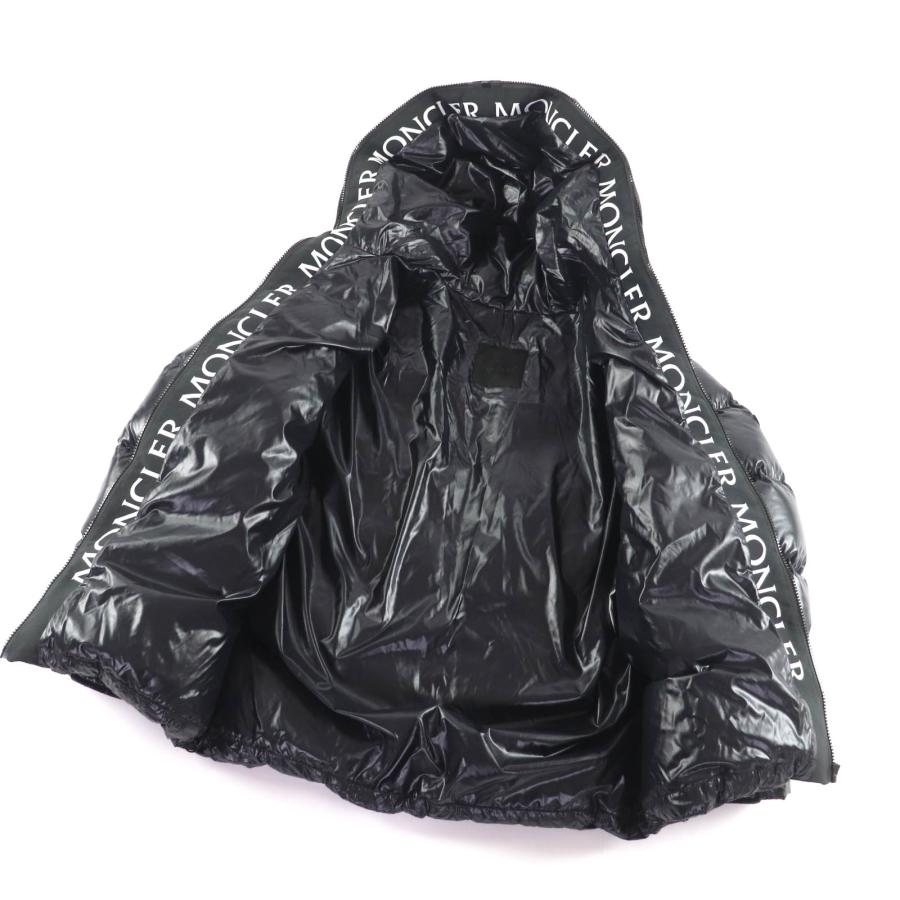 極美品★MONCLER モンクレール 22-23AW H20931A00022 CLAIR ラバーロゴワッペン付 ZIP UP ダウンジャケット 黒 2 正規品 レディースの画像