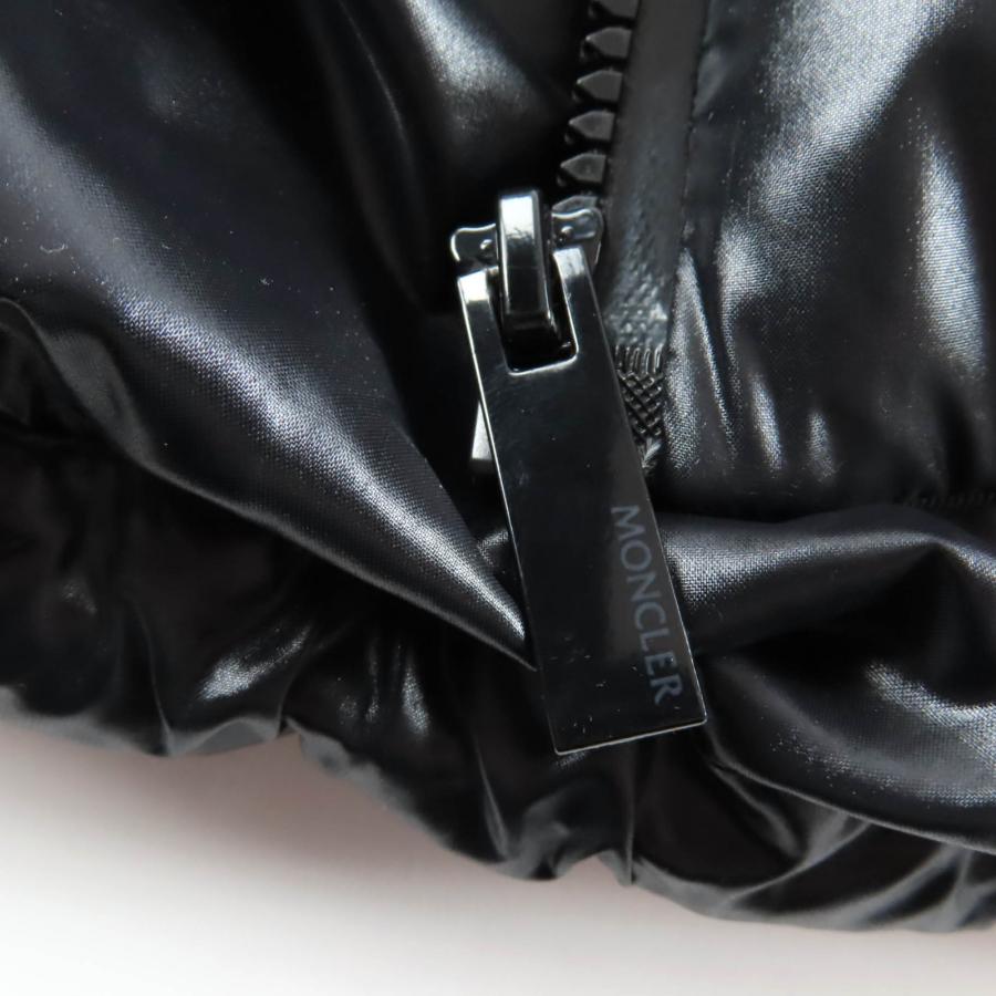 極美品★MONCLER モンクレール 22-23AW H20931A00022 CLAIR ラバーロゴワッペン付 ZIP UP ダウンジャケット 黒 2 正規品 レディースの画像