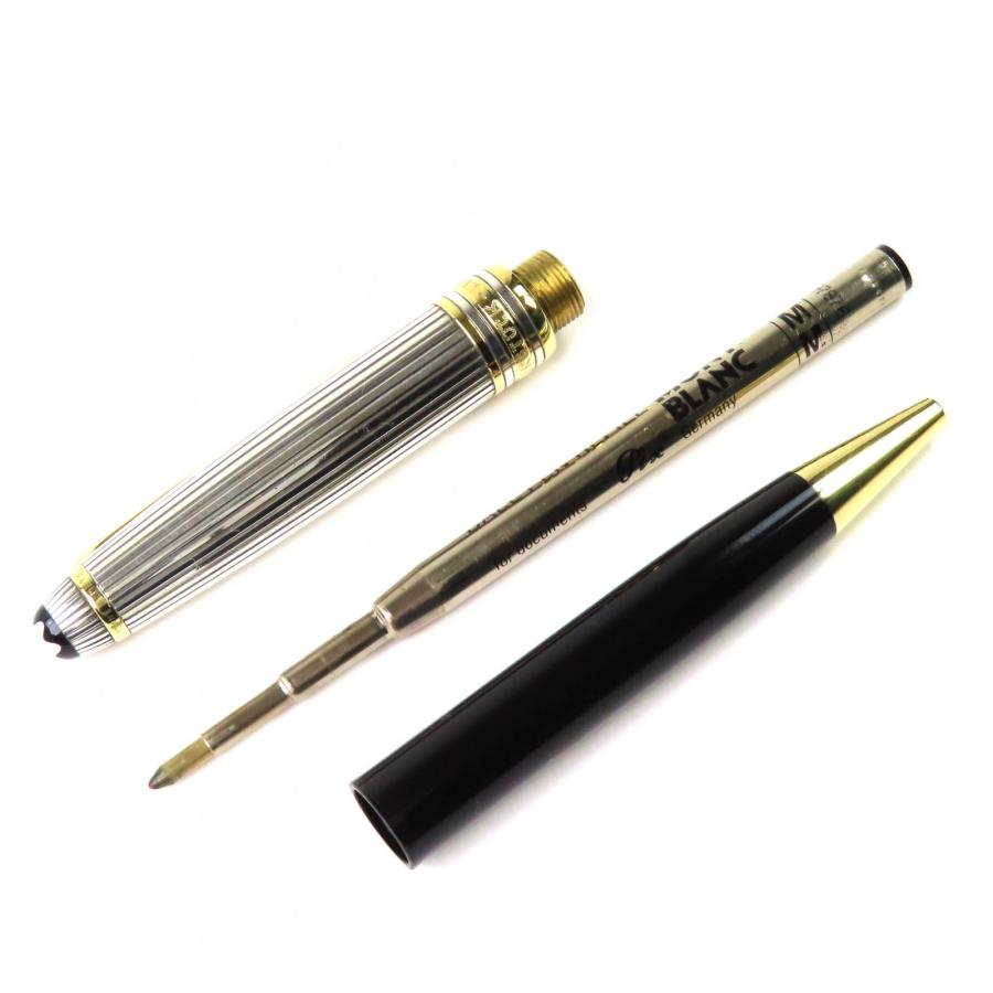 美品△MONTBLANC モンブラン マイスターシュテュック クラシック ソリテール ドゥエ バーメイル AG925 ホワイトスター ツイスト式 ボールペン シルバー ブラック ゴールド メンズ 筆記確認済み MONTBLANC（モンブラン） 美品△MONTBLANC マイスターシュテュック