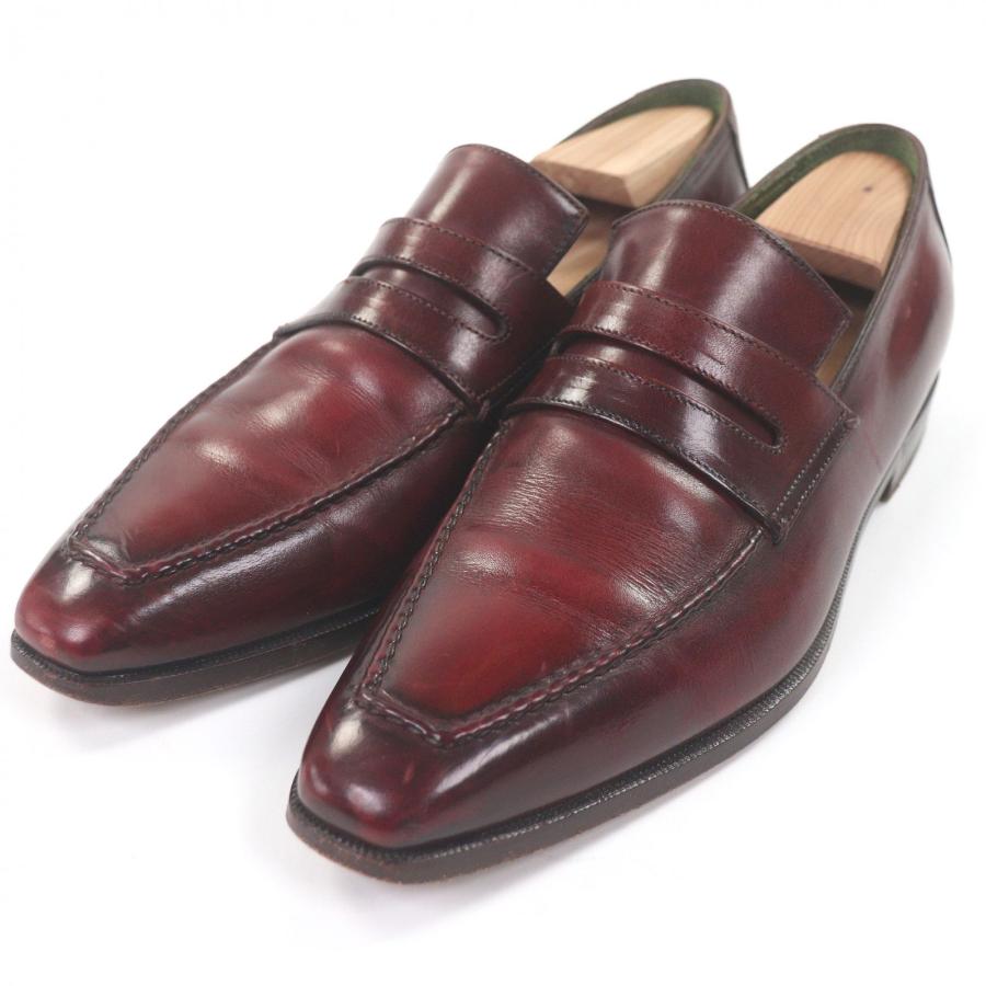 美品□Berluti ベルルッティ デムジュール アンディ パティーヌ レザー ローファー ペニーローファー ドレスシューズ ボルドー 約26cm相当 メンズ 美品□Berluti ベルルッティ デムジュール アンディ パティーヌ レザー