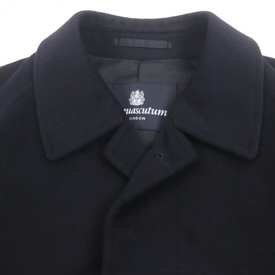美品　アクアスキュータム　チェスターコート　カシミヤ　ネイビー　比翼 Aquascutum（アクアスキュータム） 未使用品▽Aquascutum カシミヤ100