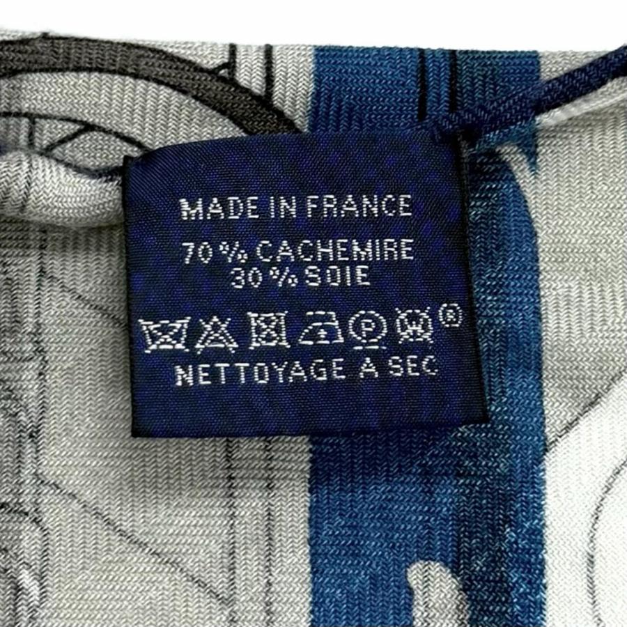 美品★HERMES エルメス ロザンジュ Panoplie Equestre 乗馬の装具一式 カシミヤ シルク混 ストール ショール マルチ 仏製 レディース_7