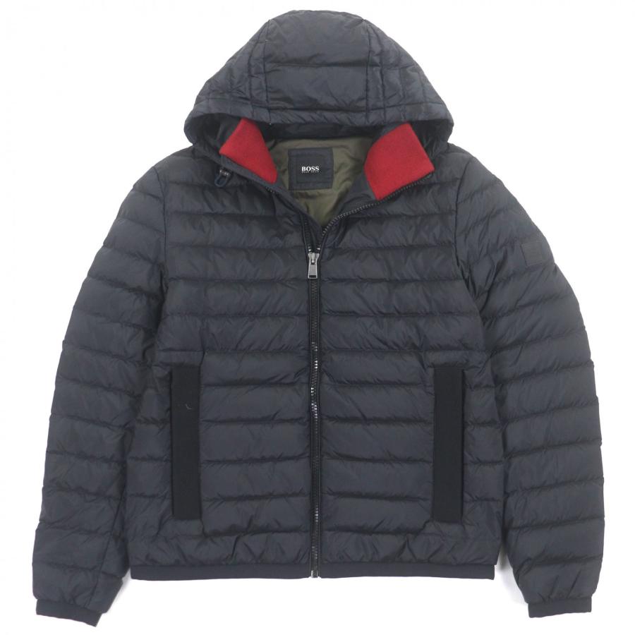 極美品▽HUGO BOSS ヒューゴボス ラバーロゴワッペン付き フーデッド 