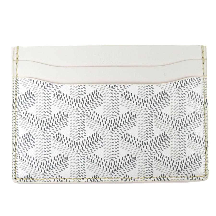 未使用品△GOYARD ゴヤール サンシュルピス PVC レザー ヘリンボーン パスケース 定期入れ カードケース ホワイト グレー 箱付き フランス製 メンズ レディース 大人気 オススメ◎ GOYARD（ゴヤール） 未使用品△GOYARD サンシュルピス PVC レザー