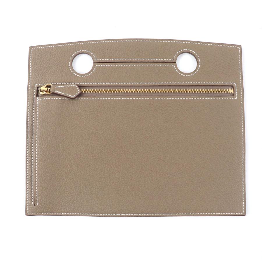 HERMES（エルメス） 極美品☆HERMES エトゥープ トゴ ゴールド金具 ZIP 