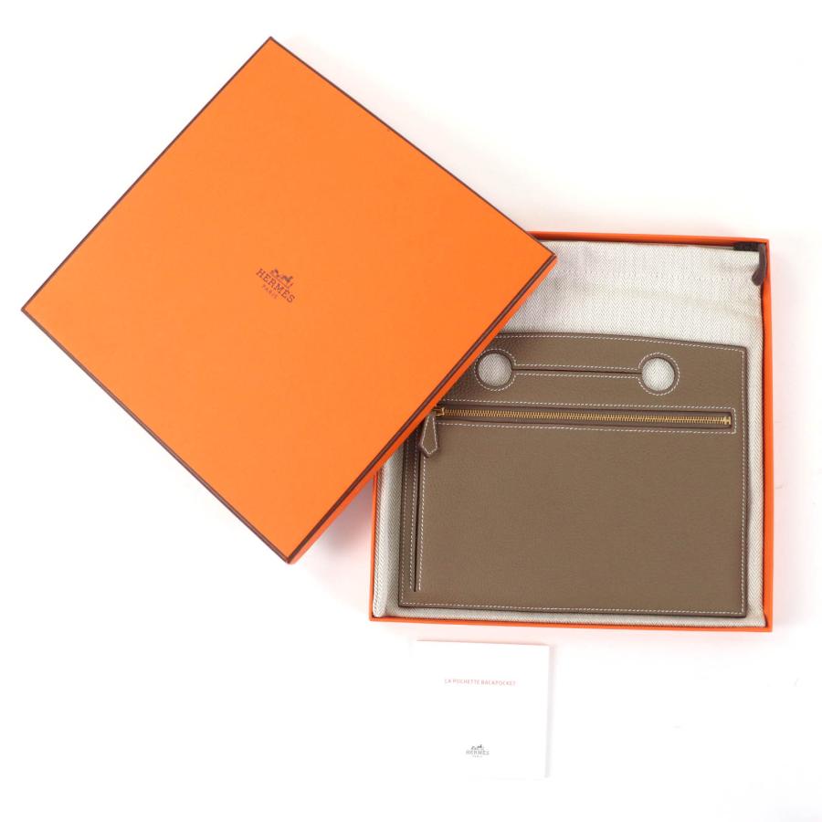HERMES（エルメス） 極美品☆HERMES エトゥープ トゴ ゴールド金具 ZIP 