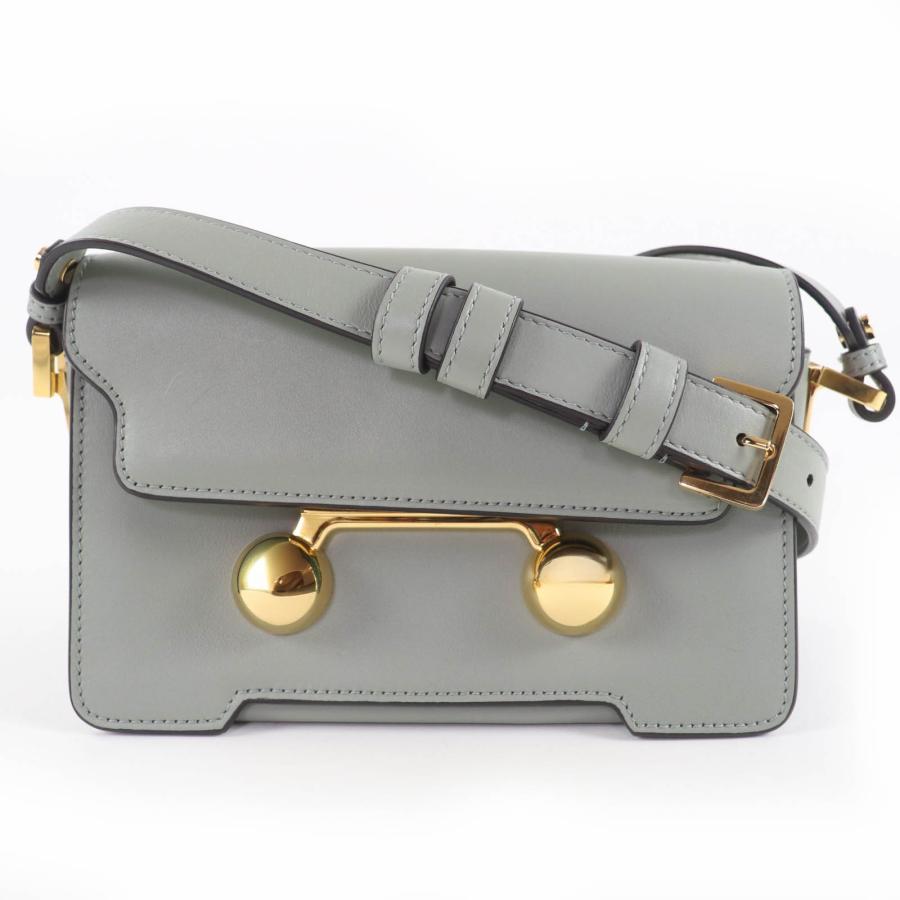 極美品☆MARNI マルニ SBMP0193U0 TRUNKAROO レザー ミニ ショルダーバッグ グリーン系 ゴールド金具 保存袋付き イタリア製 レディース MARNI（マルニ） 極美品☆MARNI SBMP0193U0 TRUNKAROO レザー ミニ