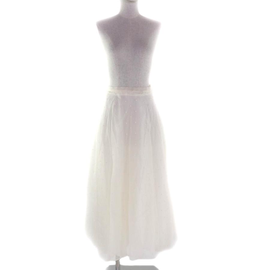 極美品★Christian Dior クリスチャンディオール 8C21329A1684 シルク100％ ドット柄 チュールスカート ロングスカート 38 伊製 正規品の画像