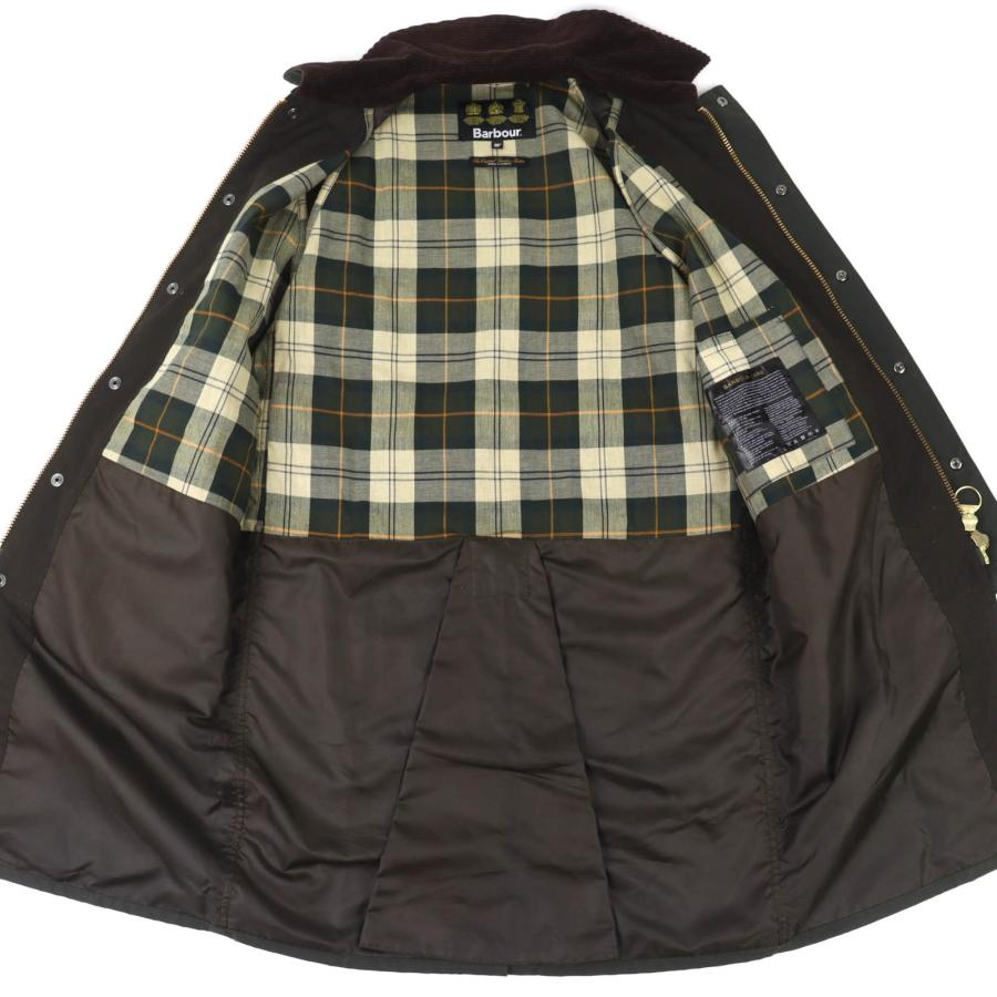 美品△Barbour バブアー NEW BURGHLEY WAX JACKET コットン100％ 裏地チェック柄 オイルド コート カーキ系 36 正規品 メンズ 美品△Barbour バブアー NEW BURGHLEY WAX JACKET コットン100％ 裏地