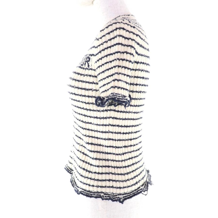 極美品★クリスチャンディオール 25SS 514S75A7014 Mariniere Short-Sleeved Sweater マリニエール柄 半袖ニット 38 正規品の画像