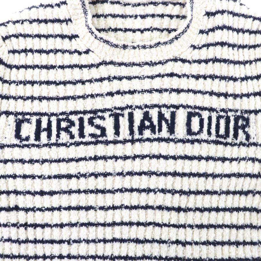 極美品★クリスチャンディオール 25SS 514S75A7014 Mariniere Short-Sleeved Sweater マリニエール柄 半袖ニット 38 正規品の画像