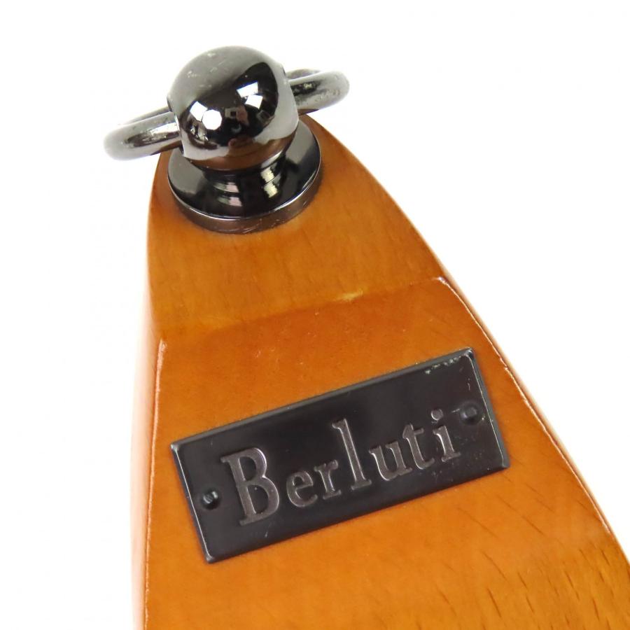 Berluti ベルルッティ　シューキーパー　サイズ7 　約29cm 緑　黒 ドンドン見直し】美品△Berluti ベルルッティ ロゴ金具 ウッド シュー