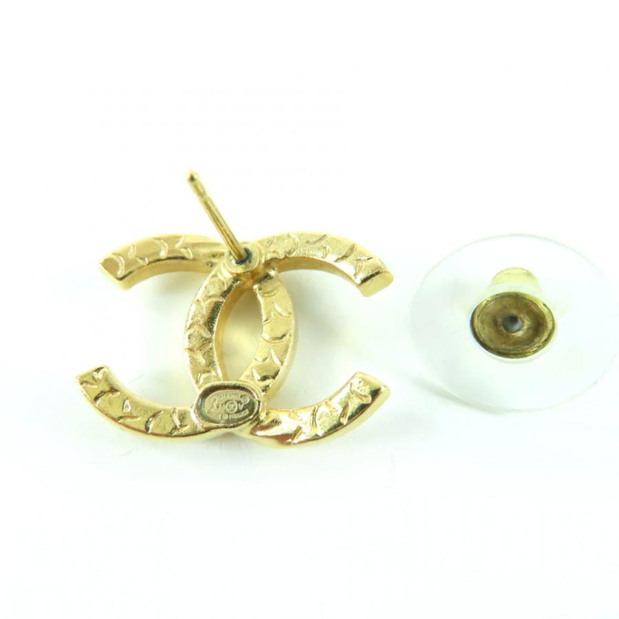 【希少】 シャネル ピアス ココマーク ライトストーン ゴールド ヴィンテージ CHANEL（シャネル） 美品☆CHANEL A24V ココマーク ラインストーン
