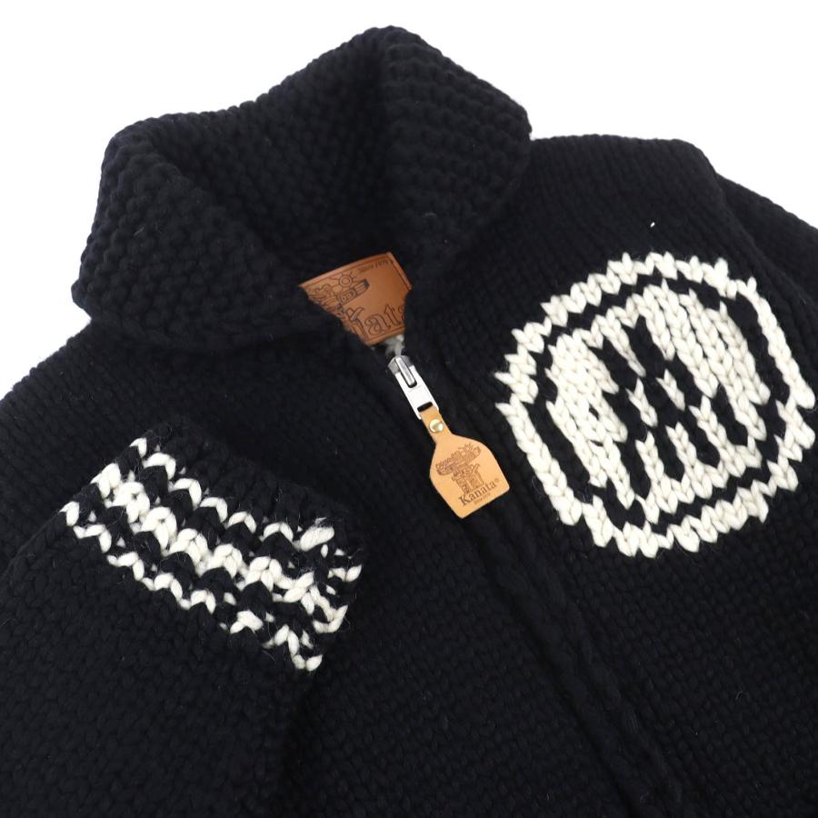 MONCLER モンクレール GENIUS ジーニアス × KANATA カナタ SWEATER フルジップ カウチン セーター ブラック系 38【中古】 美品△MONCLER GENIUS KANAT モンクレールジーニアス カナタ SWEATER