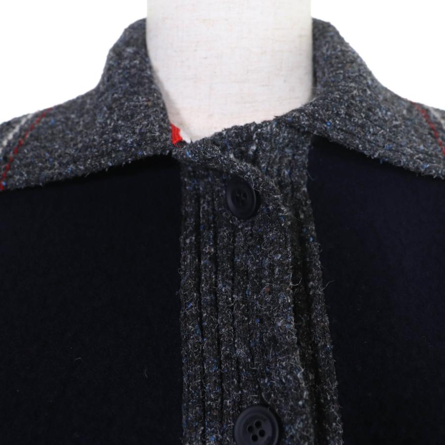 極美品☆THOM BROWNE トムブラウン FJT350A コットン シルク カシミヤ混 長袖ニット カーディガン ネイビー 36 伊製 正規品 レディースの画像