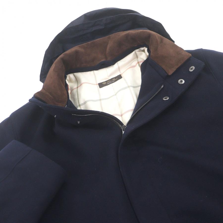 極美品□Loro Piana ロロピアーナ FAG3180 STORM SYSTEM ヤギ革使い ベビーカシミヤ ウィンター ボイジャー オーバーコート ネイビー M イタリア製 正規品 メンズ Loro Piana（ロロピアーナ） 極美品□ロロピアーナ FAG3180 STORM