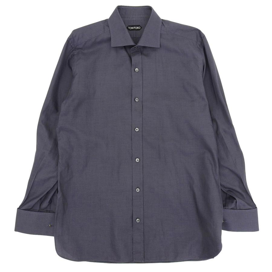 【ちくわぶ】トムフォード ストライプ 長袖シャツ 美品△TOM FORD トムフォード コットン100％ ロングスリーブ ダブル