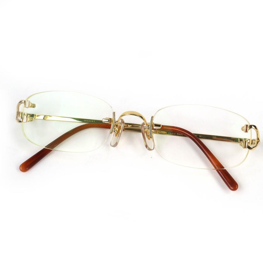 Cartier（カルティエ） 美品△Cartier リムレス ツーポイント メガネ