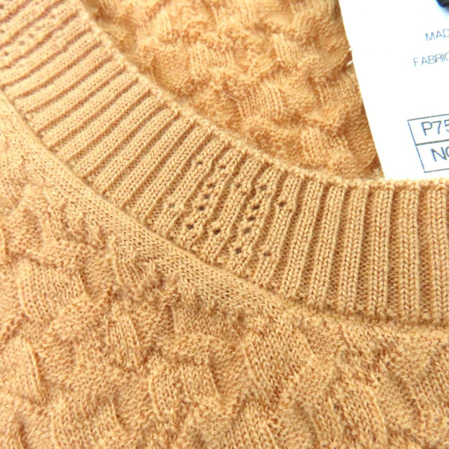 極美品★CHANEL シャネル 23A P75335 ココマークプレート付 クルーネック 長袖 カシミヤ ニット オレンジ系 36 伊製 正規品 レディースの画像