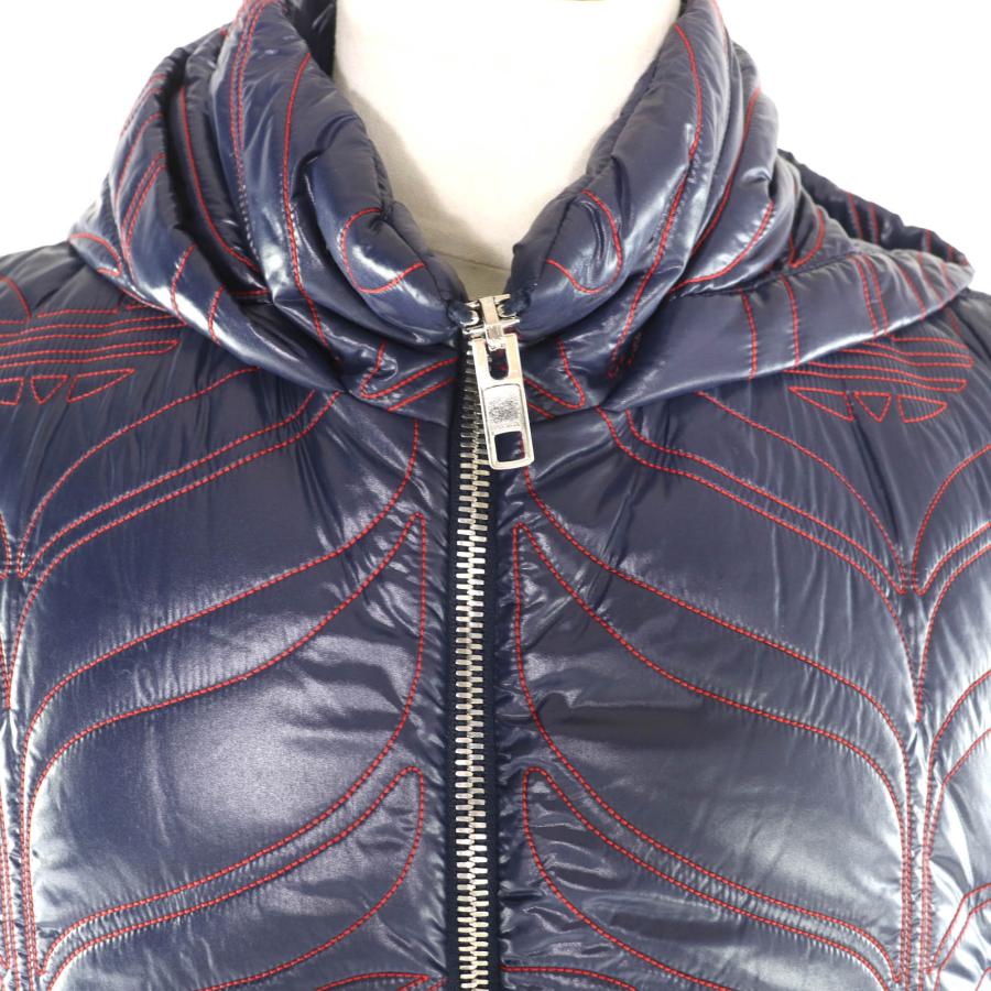 未使用品★GUCCI×  グッチ×アディダス 727794 フード付 インターロッキングG トレフォイルロゴ ZIP UP 中綿 ポンチョ ネイビー S イタリア製 正規品 メンズ 未使用品☆GUCCI×adidas グッチ×アディダス 727794 フード付 インター