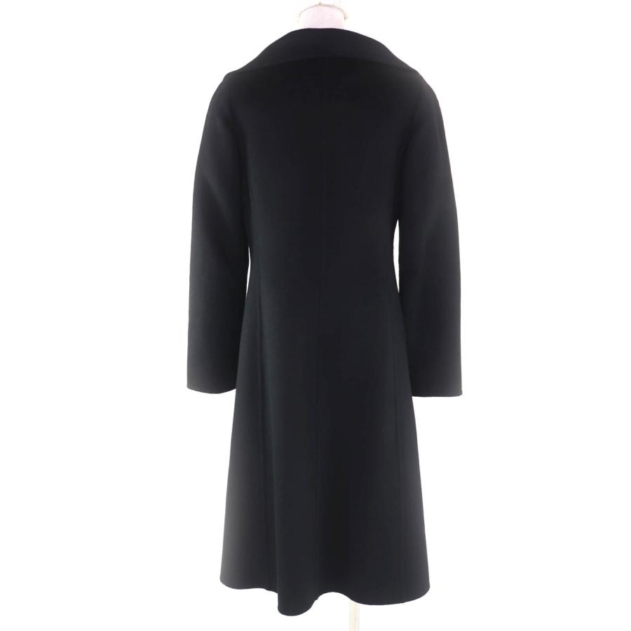 極美品★Max Mara マックスマーラ カシミヤ100% 白タグ Cucito A Mano コート アウター ブラック 40 イタリア製 正規品 レディースの画像