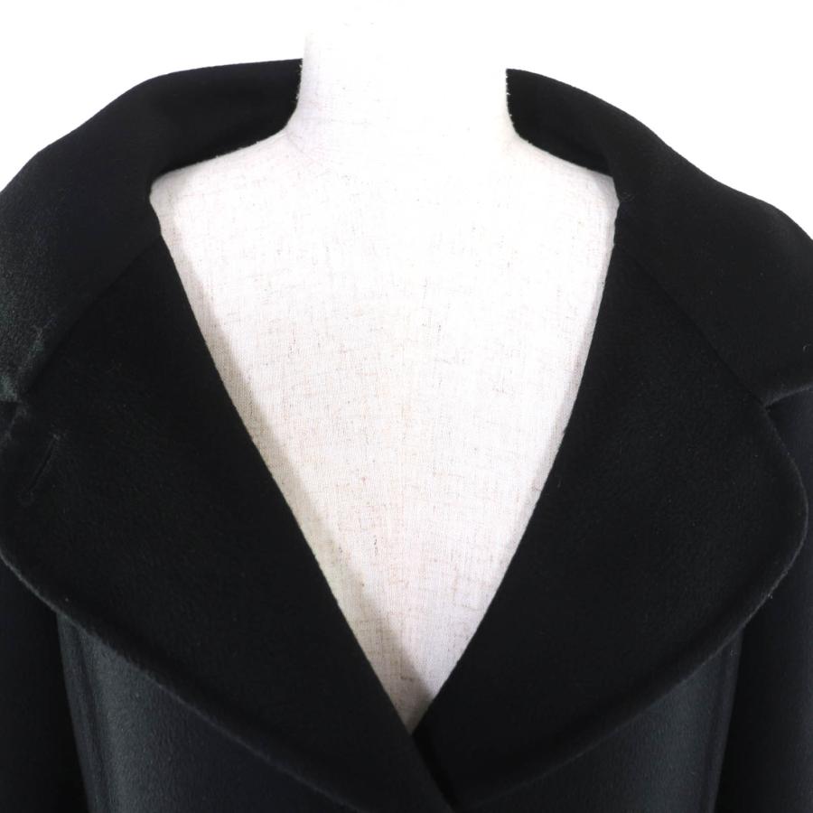 極美品★Max Mara マックスマーラ カシミヤ100% 白タグ Cucito A Mano コート アウター ブラック 40 イタリア製 正規品 レディースの画像