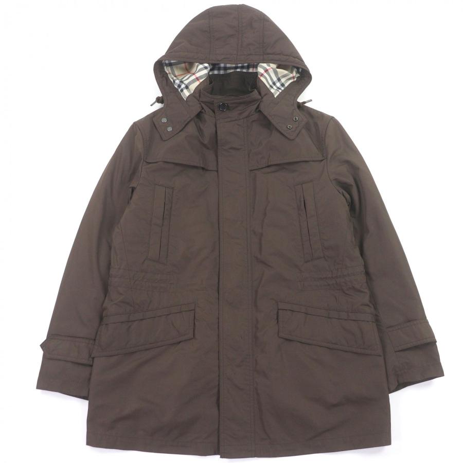 本日まで BURBERRY LONDON 総裏ノバチェック中綿ライナーフード付 美品□BURBERRY LONDON バーバリーロンドン 裏ノバチェック柄 中綿