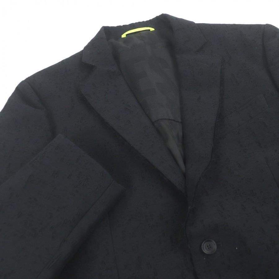 美品□DIESEL ディーゼル クラッシュ加工 シングル デザインジャケット パンツ セットアップ ブラック 46/28 イタリア製 正規品 メンズ DIESEL（ディーゼル） 美品□DIESEL クラッシュ加工 シングル デザイン