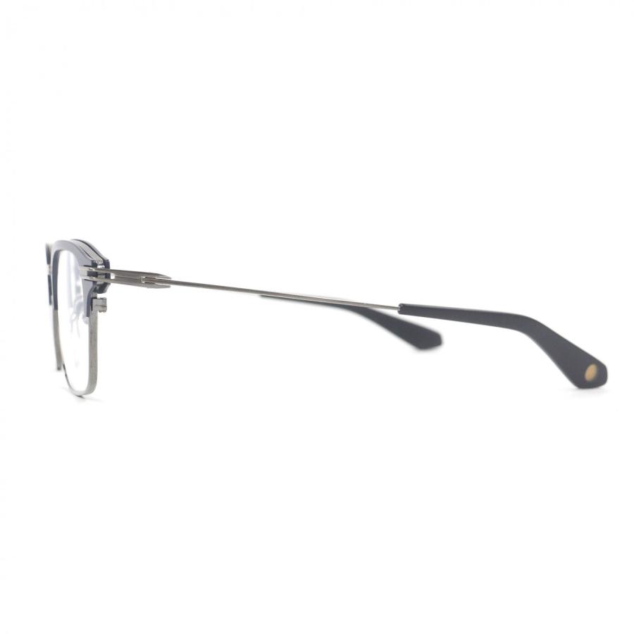 極美品□DITA ディータ DTX142-A-03 TYPOGRAPHER ハーフリム サーモントメガネ 眼鏡 ネイビー シルバー 52□19-140 日本製 定価123200円の画像