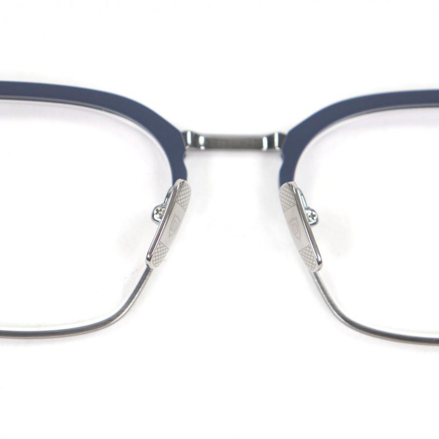 極美品□DITA ディータ DTX142-A-03 TYPOGRAPHER ハーフリム サーモントメガネ 眼鏡 ネイビー シルバー 52□19-140 日本製 定価123200円_5